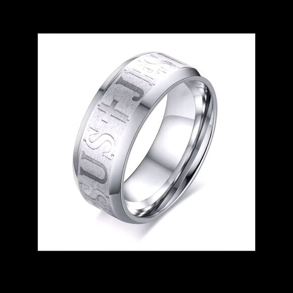 Faith Jesus Cross Stainless Steel Ring sz 10 NEW! - Picture 3 of 7